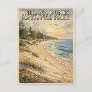 Postal Parque Nacional Indiana Dunes Lago Michigan