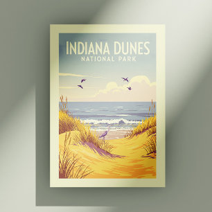 Postal Parque Nacional Indiana Dunes Vintage 