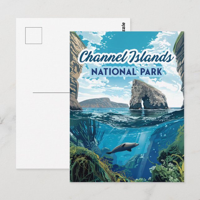 Postal Parque nacional Islas del Canal California Ocean (Anverso / Reverso)