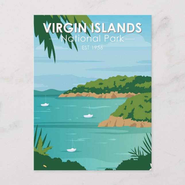 Postal Parque Nacional Islas Vírgenes Embarcaciones Vinta (Anverso)