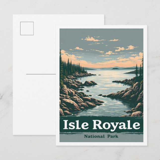 Postal Parque nacional Isle Royal Michigan Estados Unidos (Anverso / Reverso)