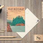 Postal Parque nacional Isle Royale<br><div class="desc">Obra vectorial Isle Royale en un diseño de estilo de ventana. El parque consta de la isla Royale y de cientos de islas adyacentes,  así como de las aguas circundantes del lago Superior,  en el estado de Michigan.</div>