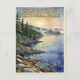 Postal Parque Nacional Isle Royale Lago Superior