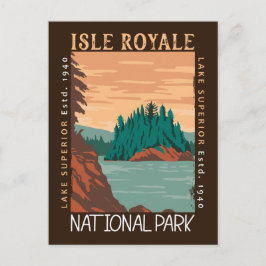 Postal Parque Nacional Isle Royale Lago Superior Angustia