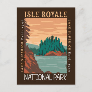 Postal Parque Nacional Isle Royale Lago Superior Angustia