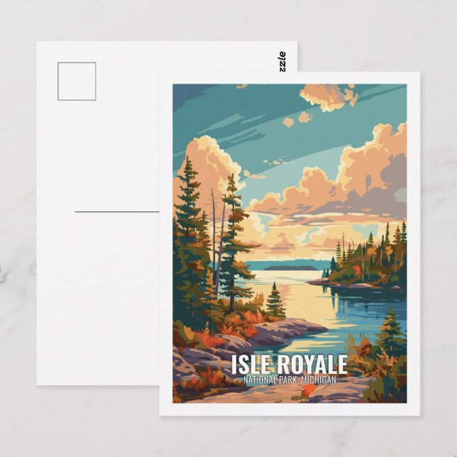 Postal Parque nacional Isle Royale Michigan Estados Unido (Anverso / Reverso)