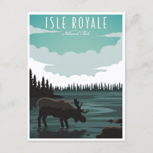 Postal Parque nacional Isle Royale Michigan Viaje a la vi