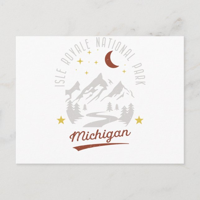 Postal Parque nacional Isle Royale Vintage Michigan (Anverso)