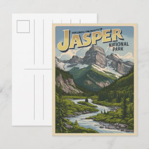 Postal Parque nacional Jasper Alberta Canadá regalos vint