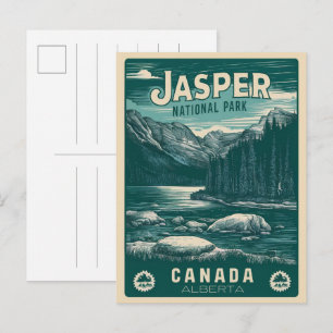 Postal Parque nacional Jasper Alberta Canadá regalos vint