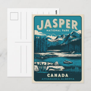 Postal Parque nacional Jasper Alberta Canadá regalos vint