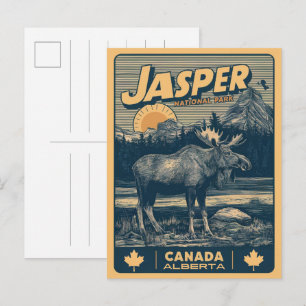 Postal Parque nacional Jasper Alberta Canadá regalos vint