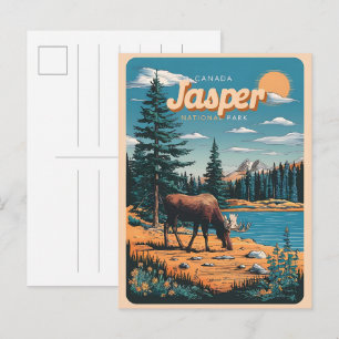 Postal Parque nacional Jasper Alberta Canadá regalos vint