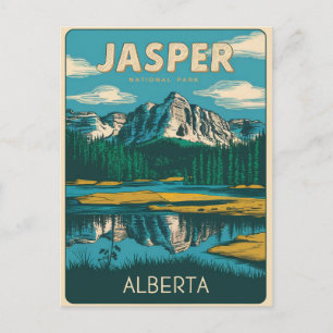 Postal Parque nacional Jasper Alberta Canadá regalos vint