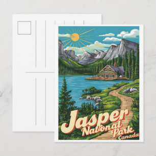 Postal Parque nacional Jasper Alberta Canadá regalos vint