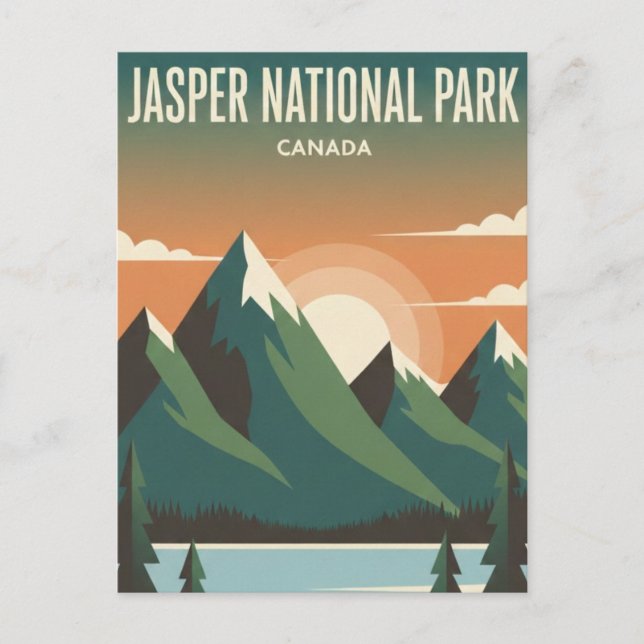 Postal Parque Nacional Jasper Canadá Viajes (Anverso)
