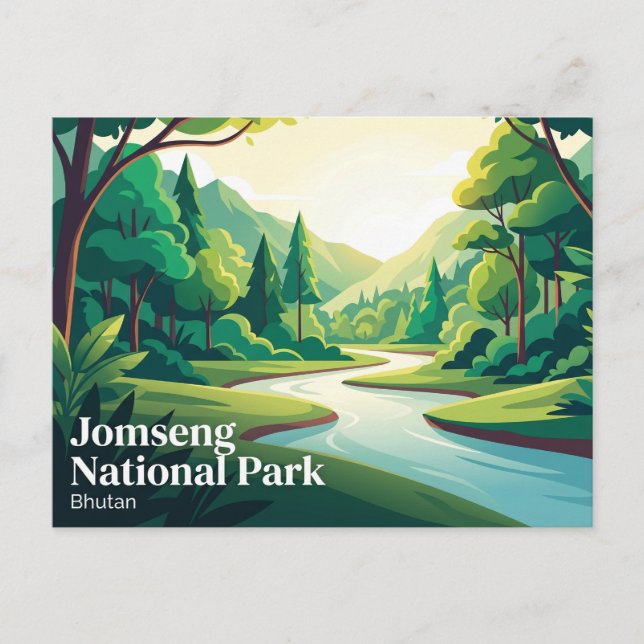 Postal Parque Nacional Jomseng Bután (Anverso)