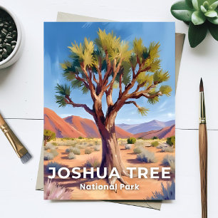 Postal Parque Nacional Joshua Tree California Arte de Via