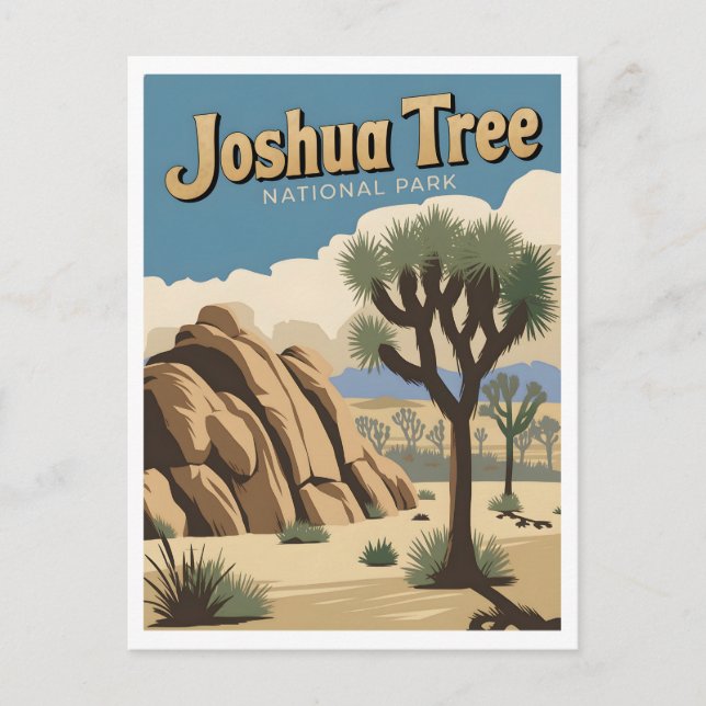 Postal Parque nacional Joshua Tree Vintage (Anverso)