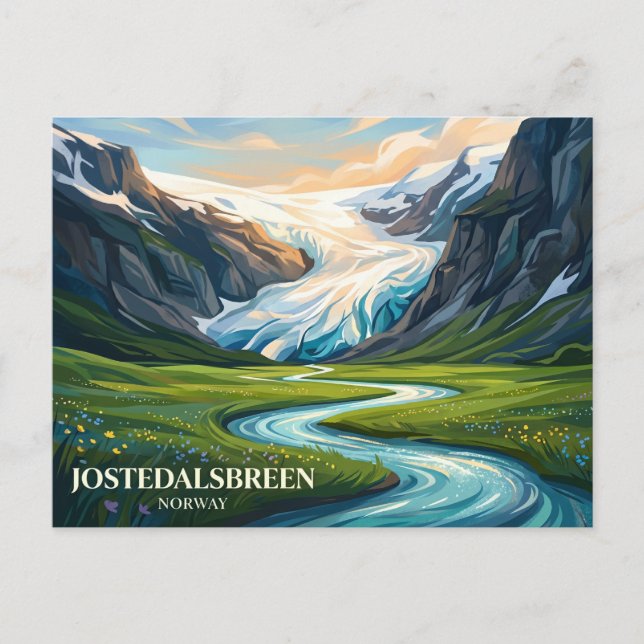 Postal Parque Nacional Jostedalsbreen Noruega (Anverso)