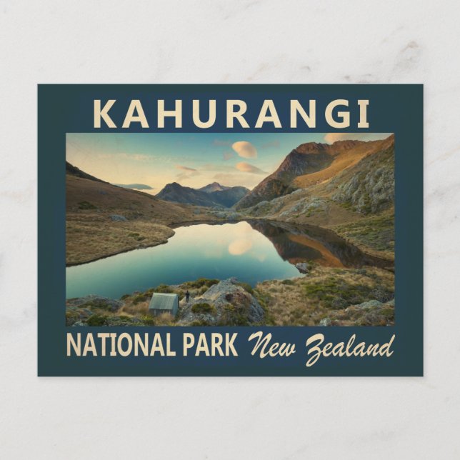 Postal Parque nacional Kahurangi Nueva Zelanda Vintage (Anverso)