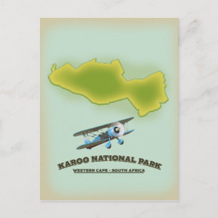 Postal Parque Nacional Karoo Western Cape Sudáfrica mapa