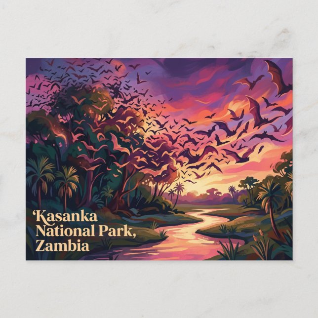Postal Parque Nacional Kasanka Zambia (Anverso)