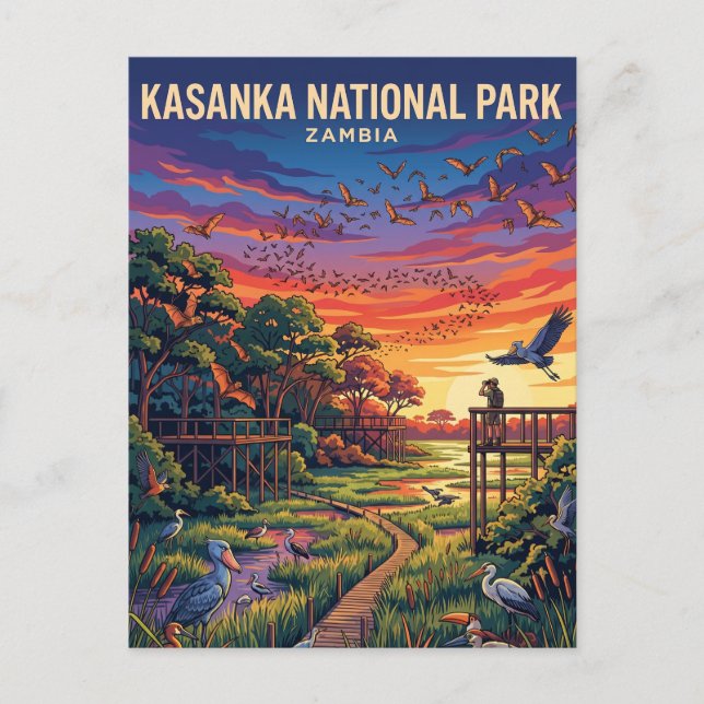Postal Parque Nacional Kasanka Zambia (Anverso)