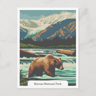 Postal Parque Nacional Katmai, Alaska EE. UU.
