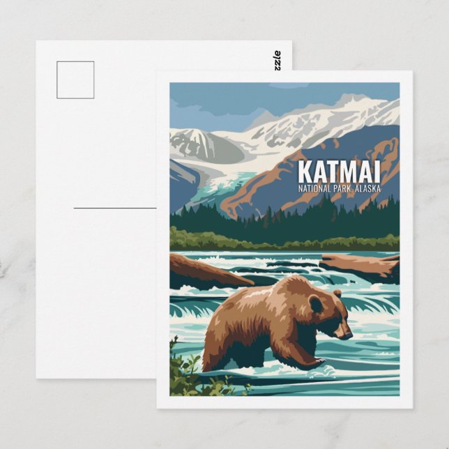 Postal Parque nacional Katmai Alaska USA (Anverso / Reverso)