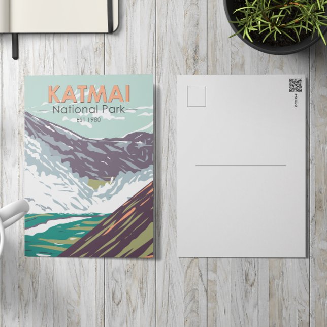 Postal Parque nacional Katmai Diez mil humos cosechados (Subido por el creador)