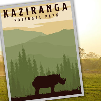 Postal Parque Nacional Kaziranga Safari India Viajes 