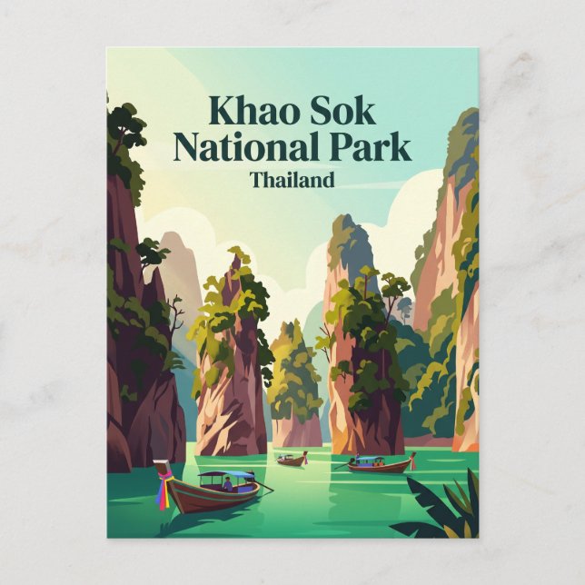 Postal Parque Nacional Khao Sok Tailandia (Anverso)