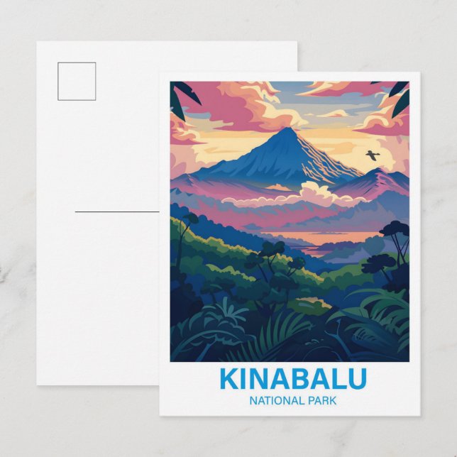 Postal Parque nacional Kinabalu Sabah Malaysia Viajes (Anverso / Reverso)