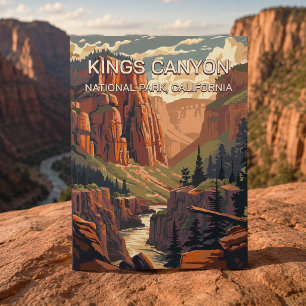 Postal Parque Nacional Kings Canyon California Viaje Retr