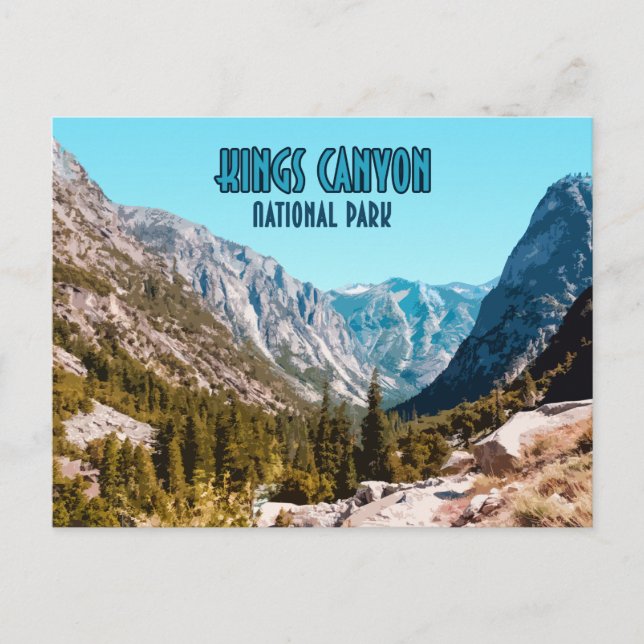 Postal Parque nacional Kings Canyon California Vintage (Anverso)