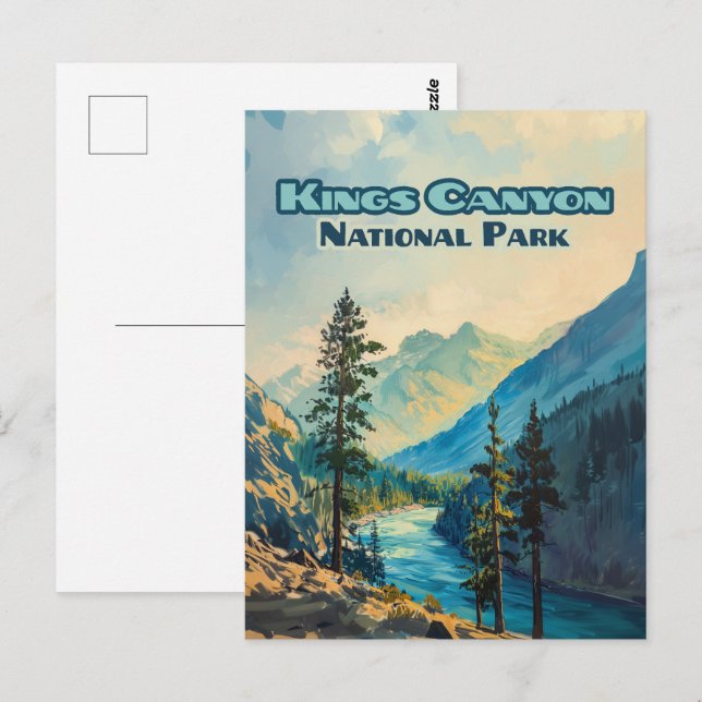 Postal Parque nacional Kings Canyon California Vintage (Anverso / Reverso)