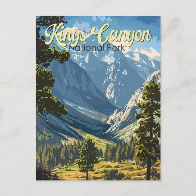 Postal Parque nacional Kings Canyon Ilustracion Viajes Ar (Anverso)