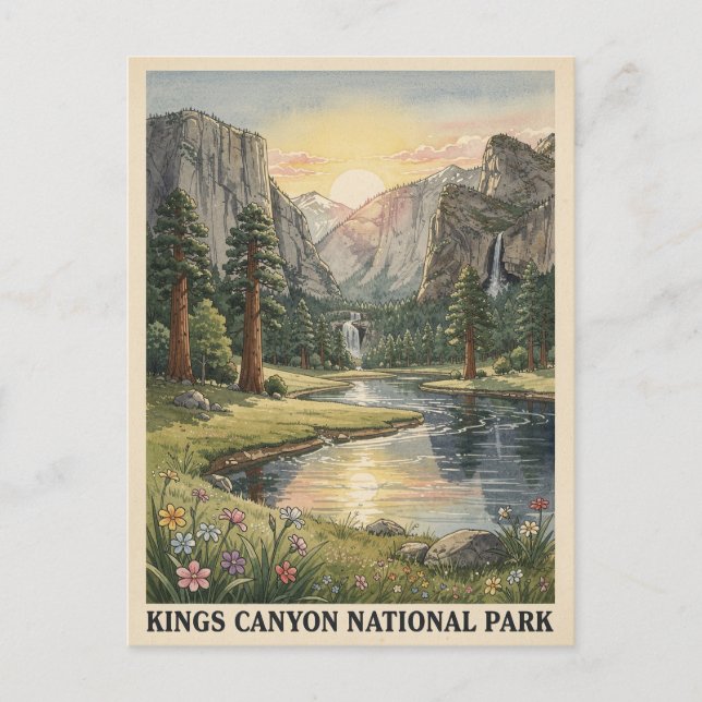 Postal Parque Nacional Kings Canyon Sierra Nevada (Anverso)
