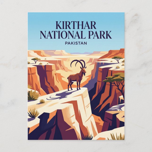 Postal Parque Nacional Kirthar Pakistán (Anverso)