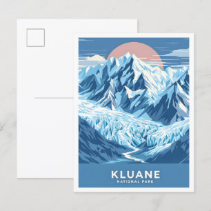 Postal Parque nacional Kluane Ilustracion de viajes Canad