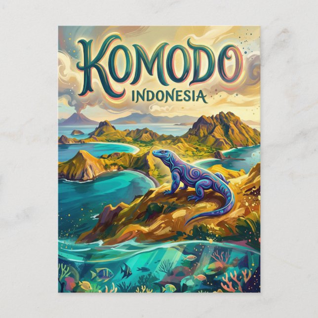 Postal Parque Nacional Komodo Indonesia (Anverso)