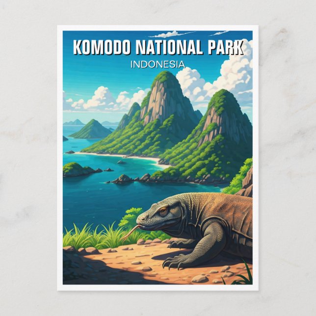 Postal Parque nacional Komodo Indonesia (Anverso)