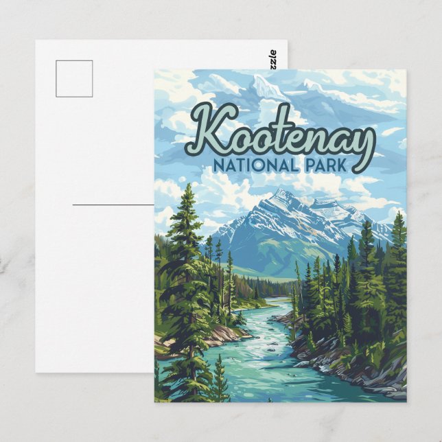 Postal Parque nacional Kootenay Canadá Columbia Británica (Anverso / Reverso)
