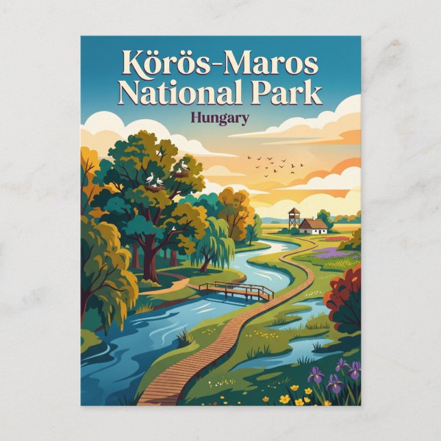 Postal Parque Nacional Körös-Maros Hungría (Anverso)