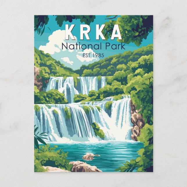 Postal Parque nacional Krka Croacia Viaje de arte (Anverso)