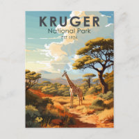 Parque nacional Kruger Sudáfrica Giraffe Vintage