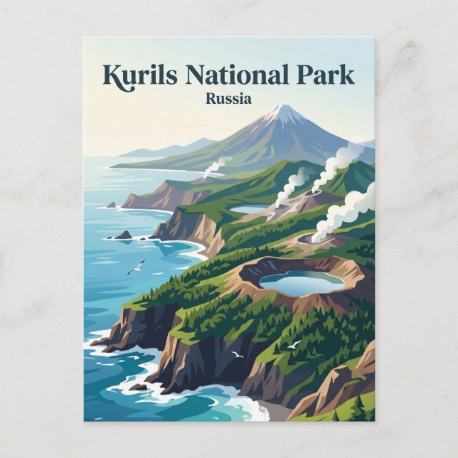 Postal Parque Nacional Kurils Rusia (Anverso)