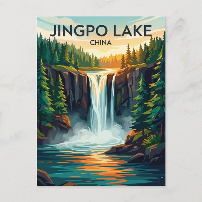 Postal Parque Nacional Lago Jingpo China (Anverso)