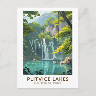 Postal Parque Nacional Lagos de Plitvice Arte de Viaje Vi